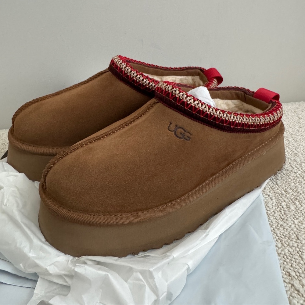 UGG Tazz Platform Slipper Chestnut Size 7 Women - Picture 2 of 11